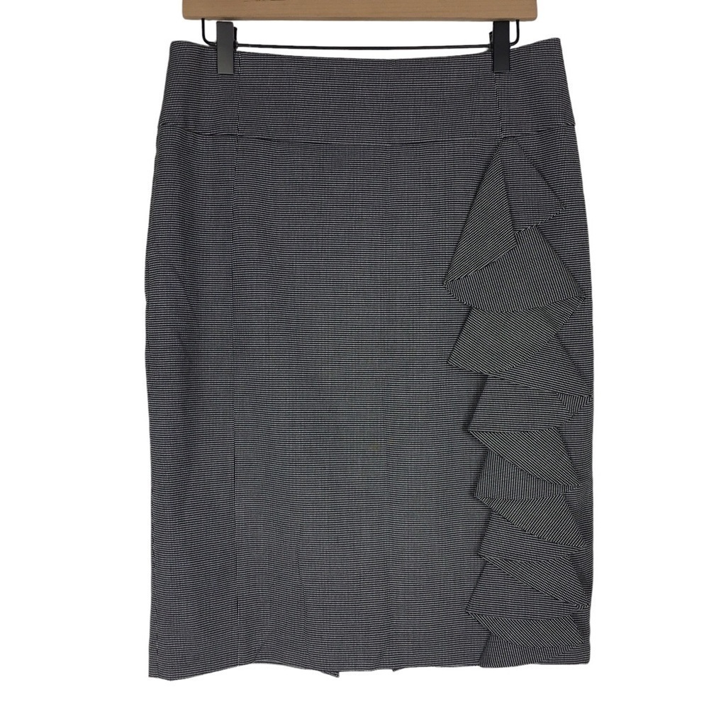 EXPRESS Design Studio Pencil Skirt Side Ruffle Detail Minimalist Career Size 10